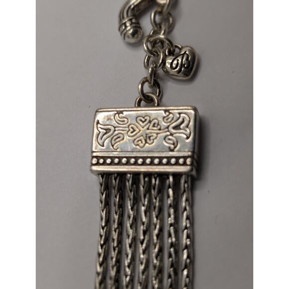 Brighton Silver Tone Multi-Chain Bracelet with Heart Charm 7.5 Inch - Picture 2 of 6